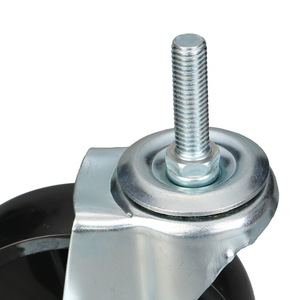 4 Inch Screw Side Brake Caster PP Wheel Swivel Industrial Furniture Ball Bearing Gray Firm Locking Mechanism - Product Image 1