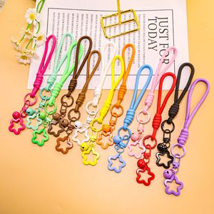 Colorful Knotted Rope Key Wrist Strap Hollow Star Clasp Bell Ornament Handmade <b>Lanyard</b> for Bag Pendant Keychain DIY Accessory - Product Image 4