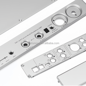 Panneau frontal et plaque arrière d'amplificateur personnalisés en aluminium anodisé, usinage CNC, fraisage, électroérosion par fil, traitement de surface 3/4/5 axes - Product Image 3