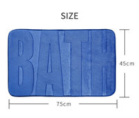 Tapis de bain en mousse à mémoire de forme gaufrée couleur unie, super doux, absorbant l'eau, en polaire corail, antidérapant, écologique et durable