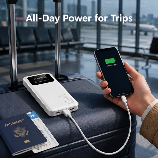 Power Bank Airplane-Safe 20 000 MAh Ultra-Large Lithium Polymer Battery Multi-USB Output Portable Mobile Charger for Laptops