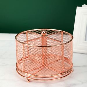 Fournitures de bureau, porte-stylo rotatif en or rose, pour bureau, boîte organisatrice de stylos en métal personnalisée, rangement de bureau, étui à crayons - Product Image 5