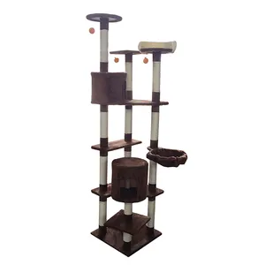 Super Luxury 3 Tier 170 Cardboard Combination Curve Green Condo Floor To Ceiling Cat Tree