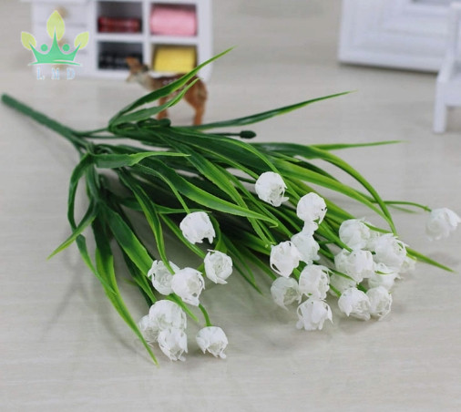 LMD 25 Heads Mini Hoa Tulip Bouquet Nhựa Nhân Tạo Hoa Cho Mùa Xuân Trang Chủ Đám Cưới Trang Trí Trắng Tulip Fake Flowers Flores