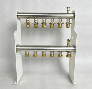 Collecteur de distribution d'eau chaude GHNOR6p à 6 ports pour chauffage radiant par le sol, chauffage hydronique par le sol - Product Image 1