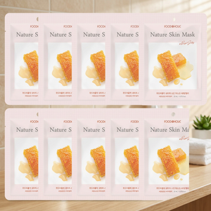 Maschera in Foglio Foodaholic Nature Royal Jelly con Vitamina C, Confezione da 10 Pezzi - Siero Ampoule Coreano per la Cura della Pelle, Sbiancante, Anti-Età, Idratante - Product Image 2