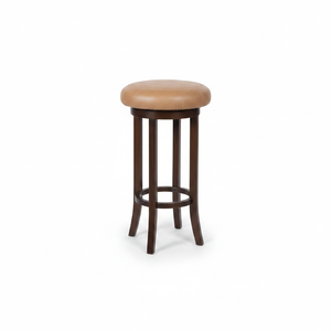 Modern Round <b>Seat</b> Wooden Bar <b>Stool</b> with Laser Stitching Upholstered for Home Hotel or Dining Outdoor Bar Furniture - Product Image 2