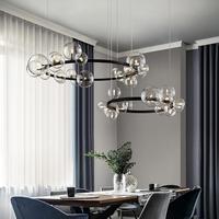 Lustre à bulles de style nordique à la mode Ins-lampe en verre esthétique pour salon de luxe salle à manger lampes suspendues simples pour l'éclairage