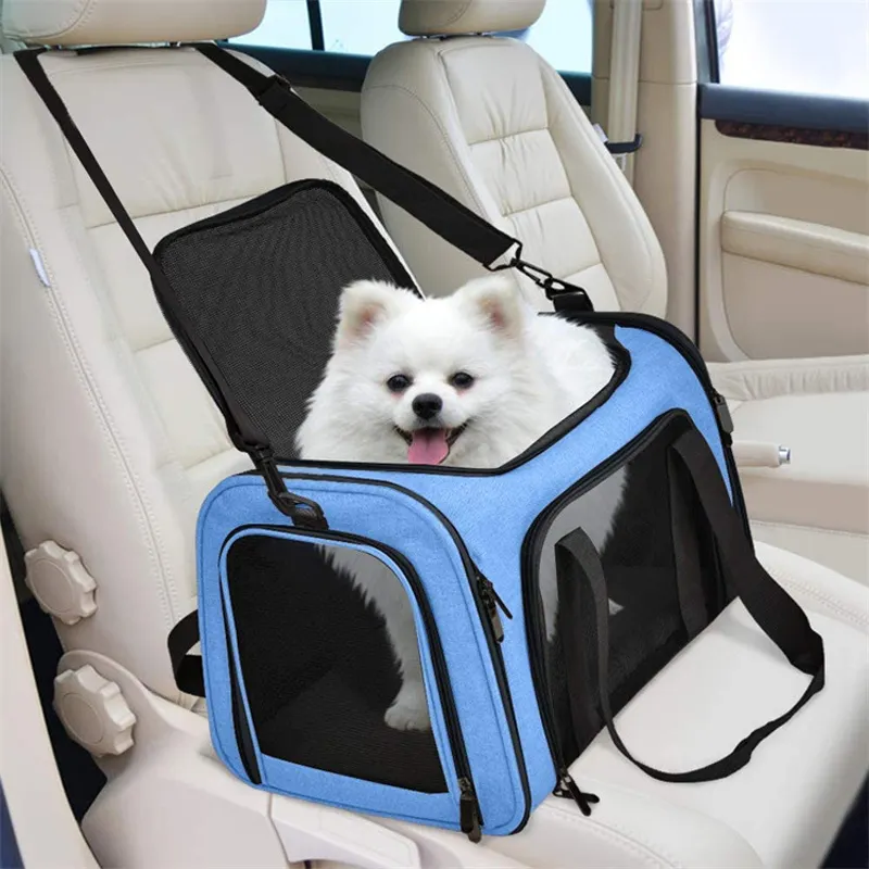 ホット販売多機能通気性航空会社ポータブル通気性カーシート猫ペットキャリア犬キャリーバッグケージ旅行製品