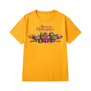 Maglietta grafica del caffè della zucca del film <span class=keywords><strong>Horror</strong></span> di Halloween all'ingrosso XL girocollo stile Vintage tessuto stampato - Product Image 5