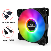 Ventilador de Caja de Ordenador Prism de 120 mm ARGB, Gran Oferta, Precio Bajo, Silencioso, Ventilador de Refrigeración PWM de 5 V, 3 Pines y 4 Pines para PC