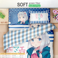 Vente en gros de linge de lit en coton 100% multicolore, imprimé 3D, satin de luxe, ensemble de literie personnalisé avec taie d'oreiller, 4 pièces, thème anime