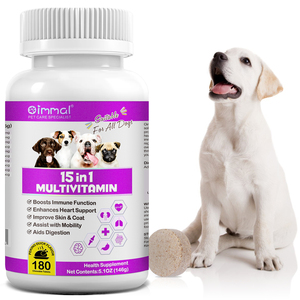 Complément alimentaire pour animaux de compagnie Oimmal, soutien de l'immunité, de la digestion, des articulations et de la santé cardiaque, multivitamines pour chiens 15 en 1, comprimés multivitaminés - Product Image 1