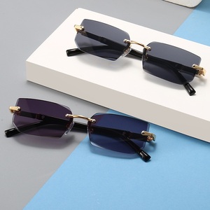 1583 Designer Rimless Sunglasses Women Fashion <b>Shades</b> <b>Sun</b> Glasses Ladies square Sunglasses - Product Image 1