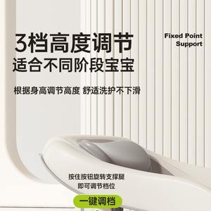 Siège de bain inclinable Yjm230 pour bébé avec affichage de la température, pour nouveau-nés de 0 à 12 mois, en PVC, avec structure de support - Product Image 2