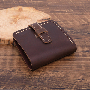Porte-cartes en <span class=keywords><strong>cuir</strong></span> pleine fleur véritable fait main, style vintage, en <span class=keywords><strong>cuir</strong></span> de vachette Crazy Horse, pour <span class=keywords><strong>homme</strong></span> - Product Image 4