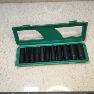 Wzauto 11Pcs Tool Diepe Lucht Impact Koning Metrische 1/2 Sleutel Sae Drive <span class=keywords><strong>Powerfix</strong></span> Socket Set - Product Image 2