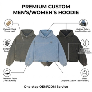 Custom 300g formato Logo colore alta qualità Cropped Boxy Fit produzione DTG pesi massimi uomo felpa con cappuccio produttore di <span class=keywords><strong>abbigliamento</strong></span> - Product Image 2