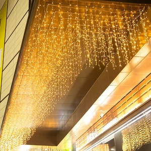 Waterproof IP65 Rechargeable Solar/<strong>Battery</strong> Powered 120LEDs Icicle <strong>Lights</strong> <strong>Indoor</strong>/Outdoor Warm White Hanging Roof Decoration - Product Image 4