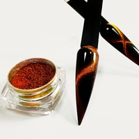 Poudre magnétique caméléon rouge orangé, pigment magnétique puissant pour vernis à ongles