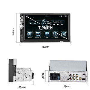 Podofo 7'' Single Din Car Stereo with Carplay Android Auto 1 Din Car Radio Car MP5 Player BT FM EQ Aux In+ <b>Mic</b> - Product Image 6