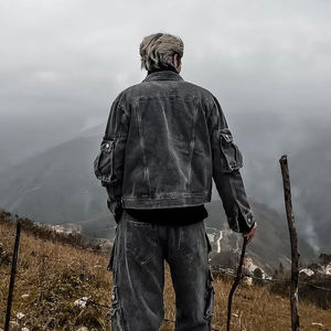 ديزنيو جينز رجالي منخفض موك مخصص كوري أسود جيب كبير جينز البضائع رجل - Product Image 3