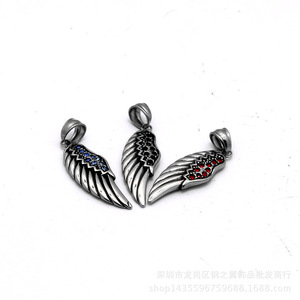 yunnique Single Wing Feather Pendant <b>Blue</b> Stones Stainless Steel Retro <b>Necklace</b> Fashion Gift Jewelry - Product Image 2