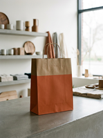 Sacs cadeaux en papier kraft imprimés sur mesure, design floral, emballage brun, vente en gros