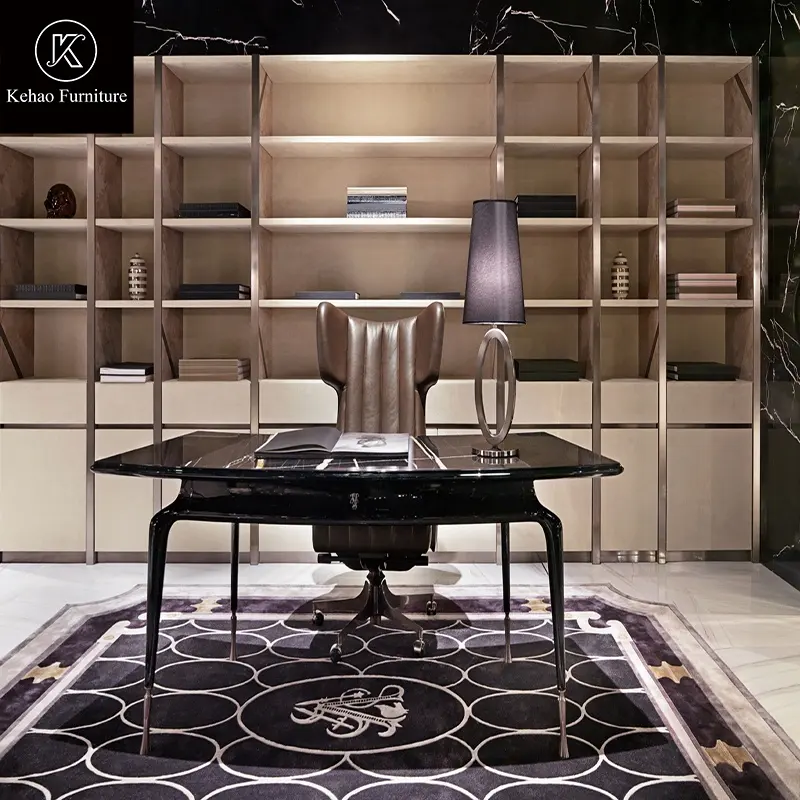 現代的なエレガントな大理石のオフィスデスクモダンなホームオフィスデスクイタリアンデザインマネージャーボスデスク