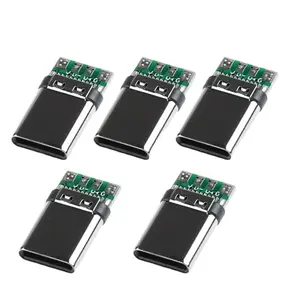 5 or 20 or 50 pcs Mini Type C Male 3.1 USB Data Charging Adapter Plug Socket Connector SMT With a PC board