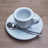 Ensemble de tasses à café miniatures en céramique avec logo personnalisé OEM, boîte cadeau, tasses blanches, vaisselle moderne, vente en gros
