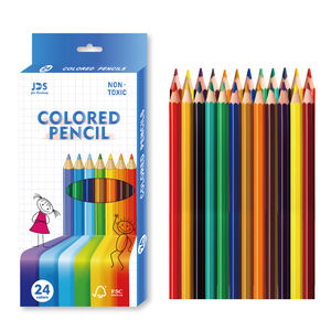 Ensemble de 12 crayons de couleur sans bois Fourniture de papeterie scolaire avec logo personnalisé - Product Image 1