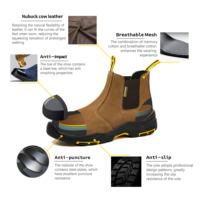 Chaussures de sécurité industrielles en cuir nubuck marron avec OEM de haute qualité et embout en acier