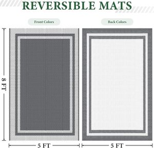 Tappeti in Plastica per Esterni, <span class=keywords><strong>Tappeto</strong></span> Reversibile in <span class=keywords><strong>Polipropilene</strong></span> per Patio, Coperta da Picnic, Tappeti e Moquette Intrecciati - Product Image 2