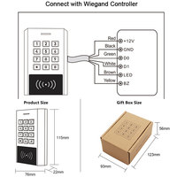 Lecteur de clavier Wiegand 3-en-1 en métal XK7-R, lecteur de cartes RFID étanche, clavier anti-vandalisme, système de contrôle d'accès aux portes