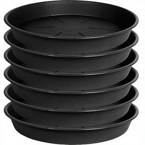 Plato Redondo Moderno para Macetas, Color Negro Mate, Apilable, de Plástico, para Debajo de Macetas, Tamaño 38cm, Bandeja para Agua, para Hogar y Jardín - Product Image 4
