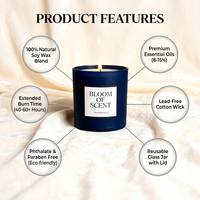 Bougie aromatique artisanale de luxe en cire de soja dans un pot en céramique mat, diffusion intense pour une décoration minimaliste de bureau et de maison