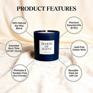 Luxuriöse Handgemachte Sojawachs-Aromatherapie-Kerze im Matten Keramikbehälter Starke Duftverbreitung für Minimalistische Büro- und Wohnraumdekoration - Product Image 6