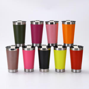 كوب بيرة من الفولاذ المقاوم للصدأ بجدار مزدوج معزول بالفراغ سعة 16 أونصة مع فتاحة وشعار مخصص قابل للتخصيص للبيع بالجملة - Product Image 1