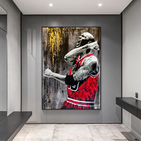 Toile d'étoile de basket-ball, peinture artistique, aquarelle, imprimé, décor de salon froid, Art moderne