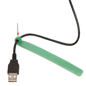 Cinta de envoltura de espalda con espalda bien diseñada para cables USB con gancho y lazo de color personalizado