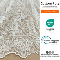 Tissu en dentelle florale respirant et hydrosoluble 100% coton pour vêtements ou robe hawaïenne, tissu en dentelle brodée