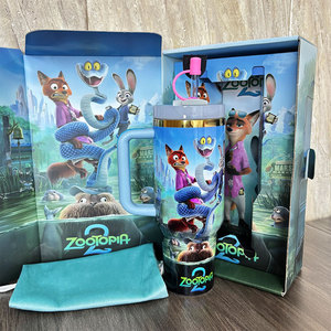 Nouvelle Tasse Thermique Portable de Voyage 40oz avec Poignée, Motif Lapin et Renard de Dessin Animé, Réutilisable, Idéale pour l'Extérieur, Meilleure Vente - Product Image 1