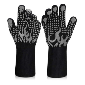 Aramid Black 1472F Food Kitchen Silicone Microwave Oven Grill Barbecue Bbq Camping Cooking <strong>Hand</strong> <strong>Gloves</strong> Extreme Heat Resistant - Product Image 3