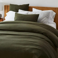 Lit en tissu français 100% draps en lin literie en gros ensemble de housse de couette ensemble de linge de lit literie en lin pur biologique écologique