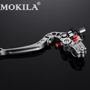 Mokila Aluminum <b>Clutch</b> Lever 10CL CNC Monoblock Right-Handed Street Motorcycle Retrofit Upgrade Part Grey Red <b>Silver</b> - Product Image 2