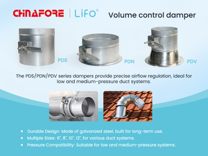 Compuerta de Control de Volumen Refcenter <span class=keywords><strong>PDS</strong></span> con Soporte HD, Compuerta de Ventilación de Acero Galvanizado para Sistemas HVAC - Product Image 3