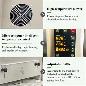 Horno de túnel eléctrico/a gas Par Baking de 500 grados para base de pizza - Product Image 4