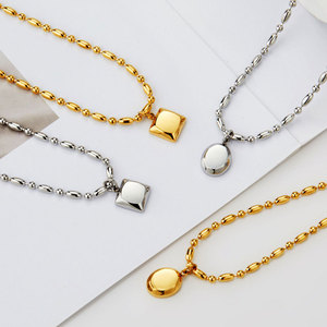 Collier pendentif en acier inoxydable 316L plaqué or 14k 18k, bijoux fantaisie pour femmes, vente en gros - Product Image 4