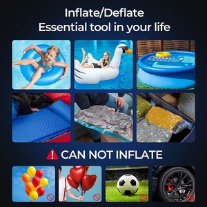 Có thể sạc lại mini máy bơm không khí hiển thị kỹ thuật số xách tay nhanh chóng Lạm Phát và giảm phát với nhiều vòi phun - Product Image 6